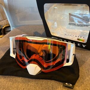 Oakley Red and White Ski Goggles